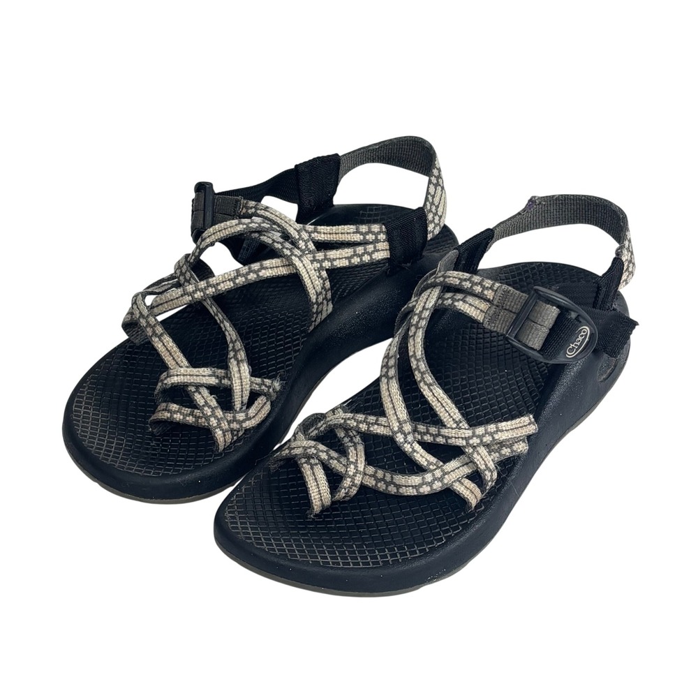 Chaco Z/Cloud 2 Sandals Womens Black Gray Strappy Toe Loop Vibram Gorpcore 6